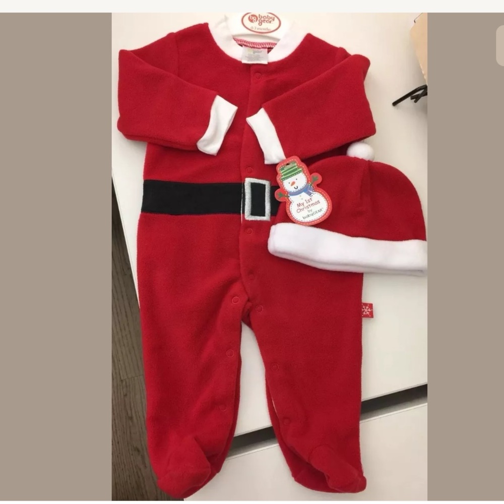 NWT BABY’S 1ST CHRISTMAS SANTA CLAUS 2PC 0-3, 3-6M